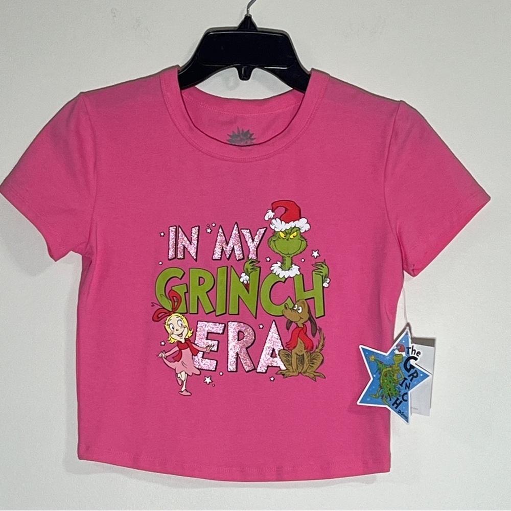 Hybrid Apparrel FOREVER 21 Womens Short Sleeve Cropped Knit Baby Tee In My Grinc